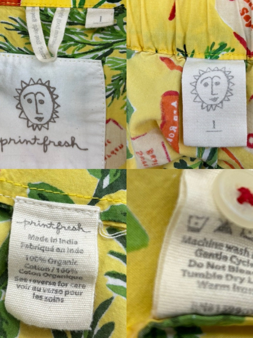 Print Fresh Short Pajama Set in Citrine Herb Garden - Picture 10 of 14